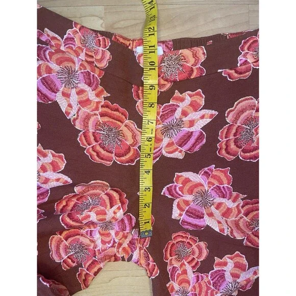 LOFT Floral Linen Blend Beach Wide Leg Pants Pull On Size MP - Picture 8 of 11